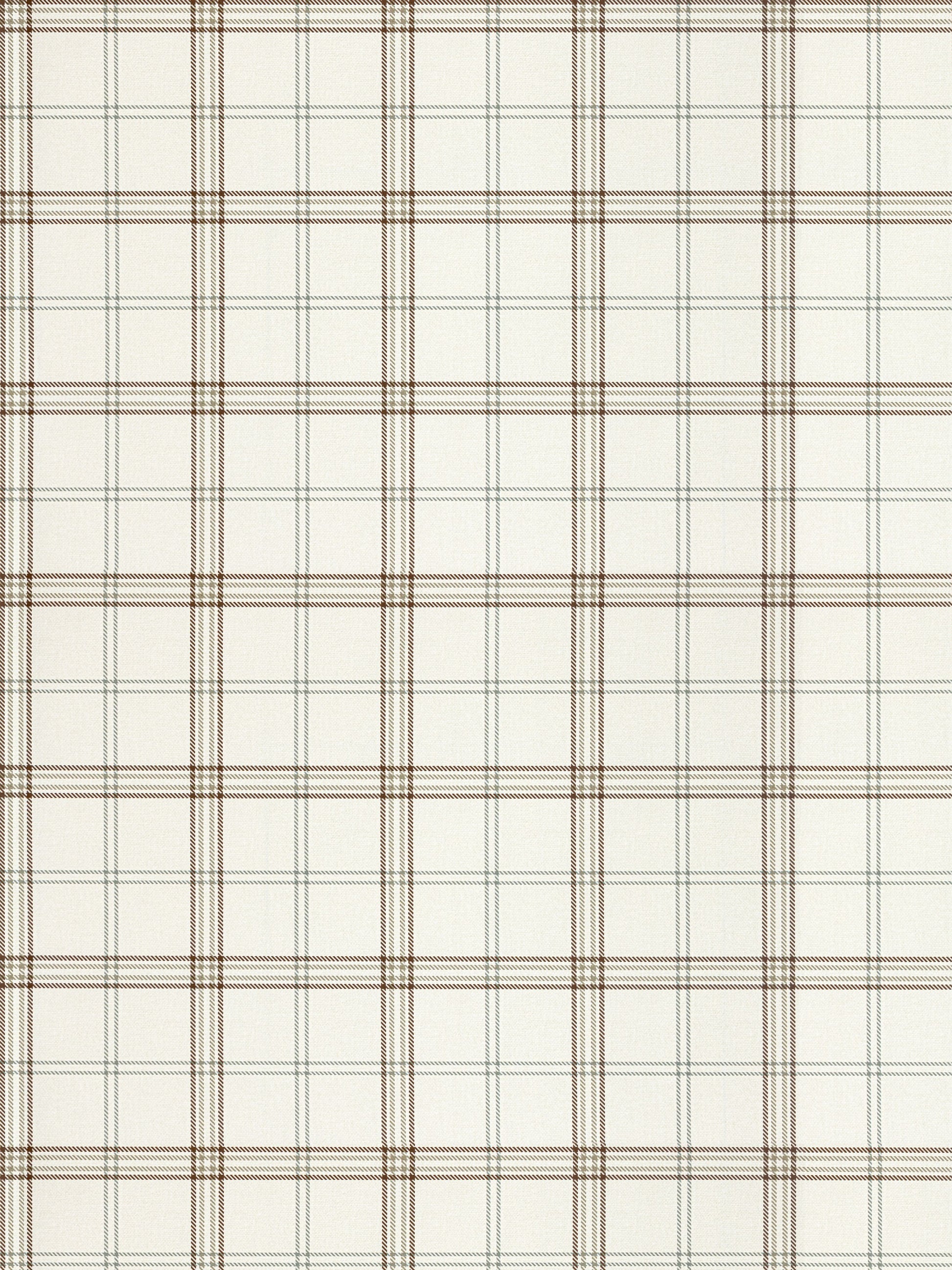 Mocha plaid wallpaper with a white background and brown plaid pattern; thin grid lines form a tartan-style check.