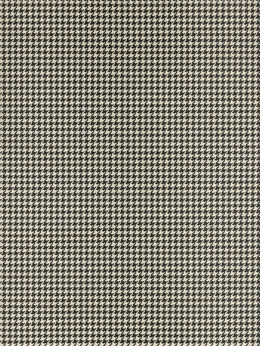 Beige and black houndstooth fabric, wool-like texture, classic tailored textile suitable for suits.