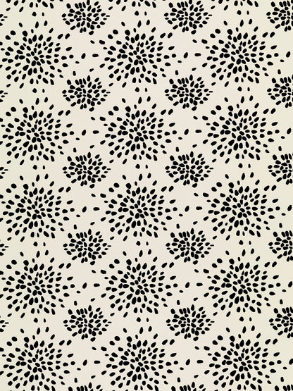 SCALAMANDRE  FIREWORKS ABSTRACT 
DOTS , CIRCLES 
GRAPHIC BLACK ON OFF-WHITE   - WHN000EP1020 NEW SKU # WHNP1020000E