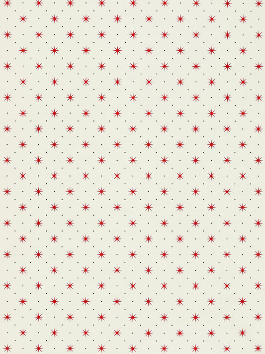 SCALAMANDRE  TRIXIE GEOMETRIC GRAPHIC SMALL SCALE RED & BLACK ON WHITE   - WHN000RP1003D NEW SKU # WHNP1003D000R