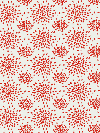 SCALAMANDRE  FIREWORKS ABSTRACT 
DOTS , CIRCLES 
GRAPHIC RED ON WHITE   - WHN000RP1020 NEW SKU # WHNP1020000R