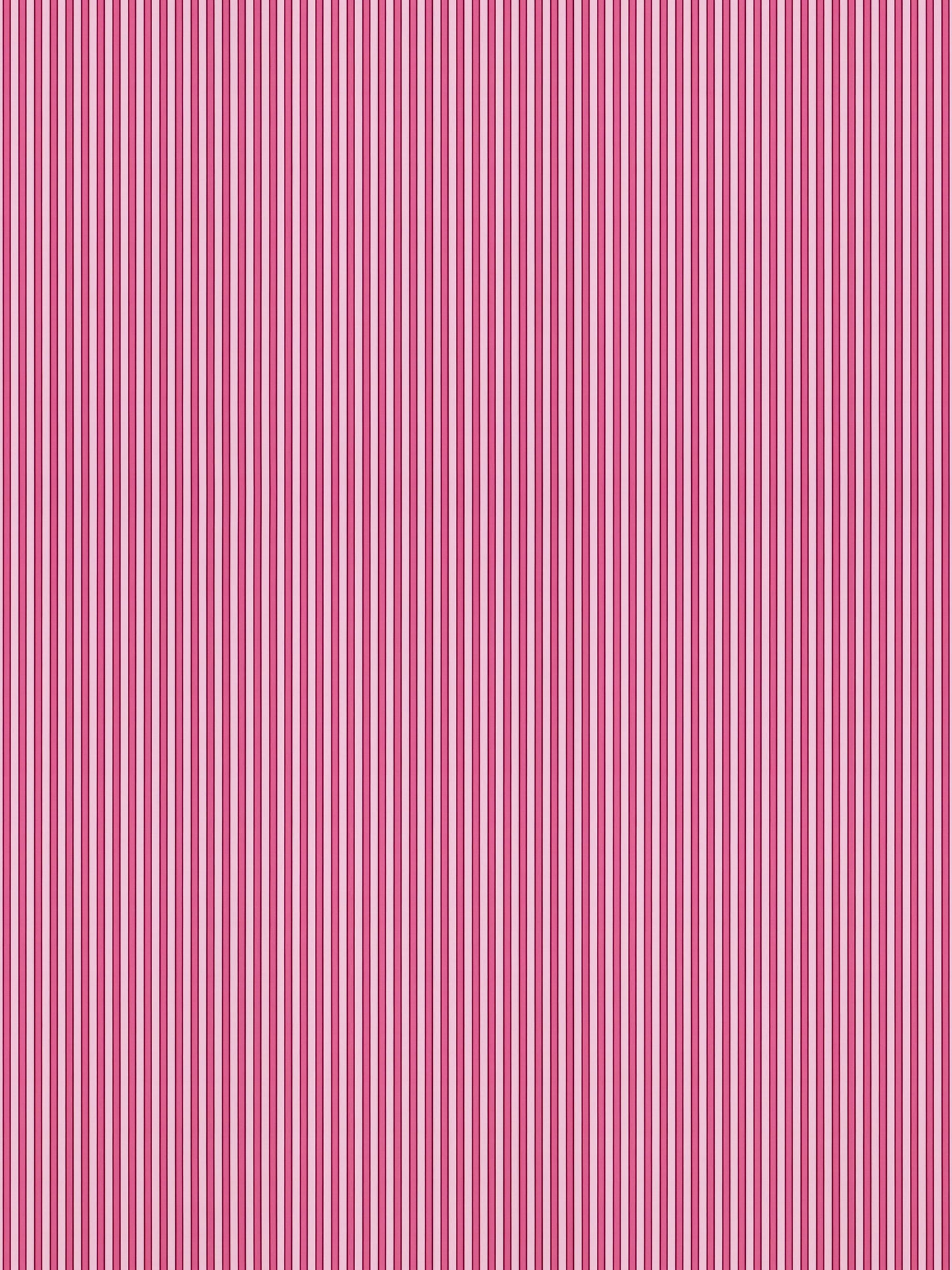Pink and white vertical stripe pattern, textile or wallpaper design.