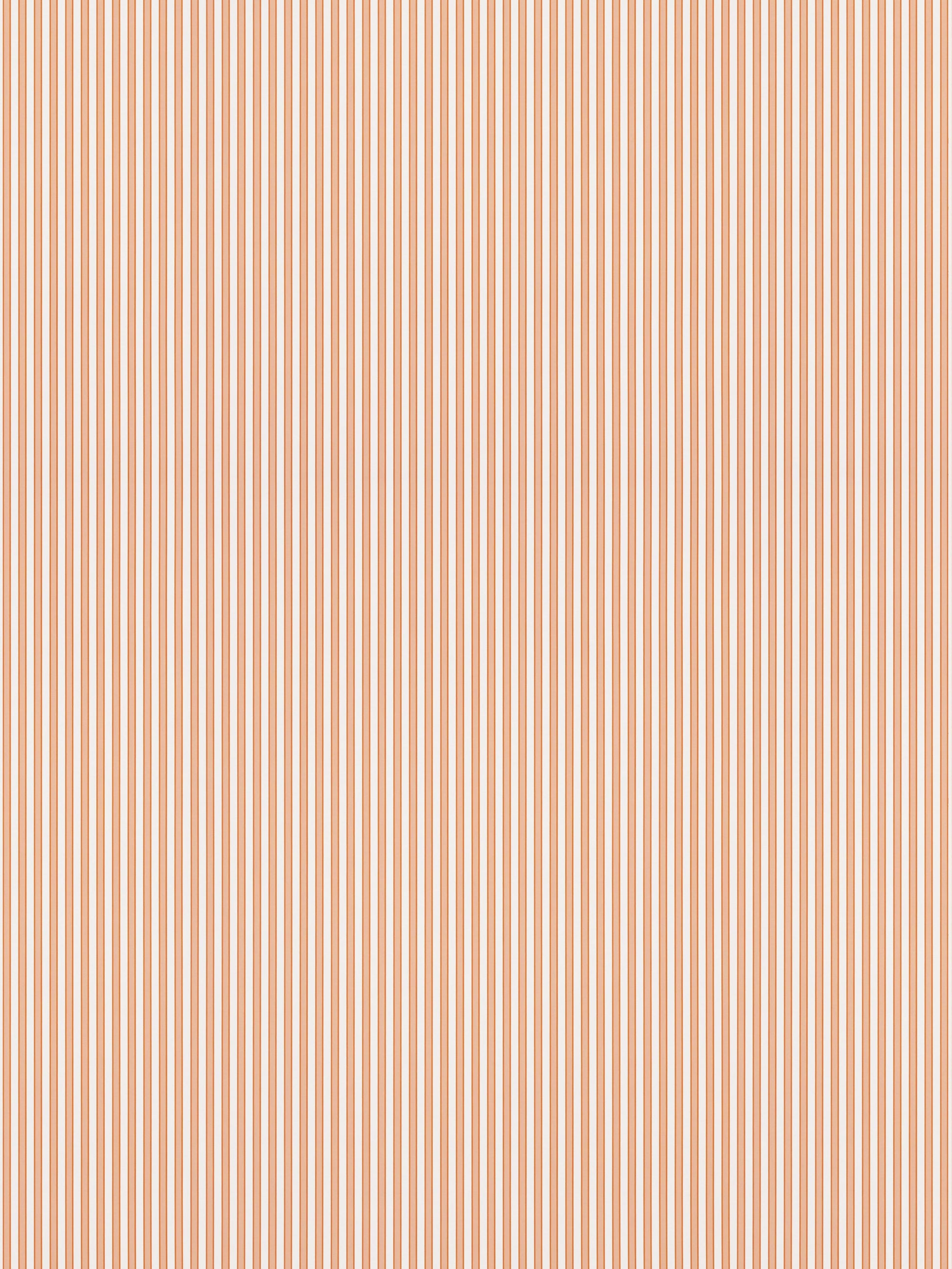 Peach-orange and white narrow vertical stripes, repeating pattern for wallpaper or fabric.