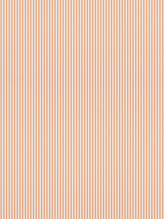 Peach-orange and white narrow vertical stripes, repeating pattern for wallpaper or fabric.