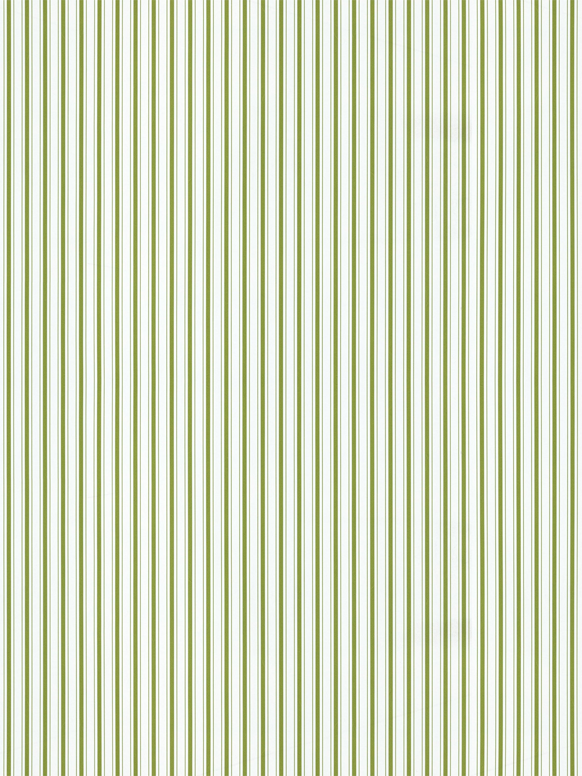 Vertical olive green & white striped wallpaper pattern with narrow repeating lines, modern decorative wallcovering.