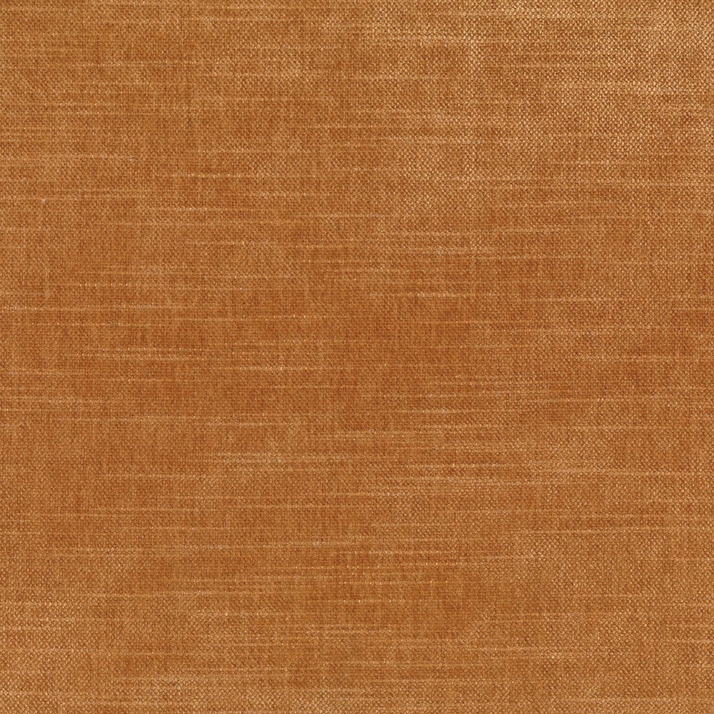 Copper solid fabric close-up with visible weave; warm rustic upholstery material.