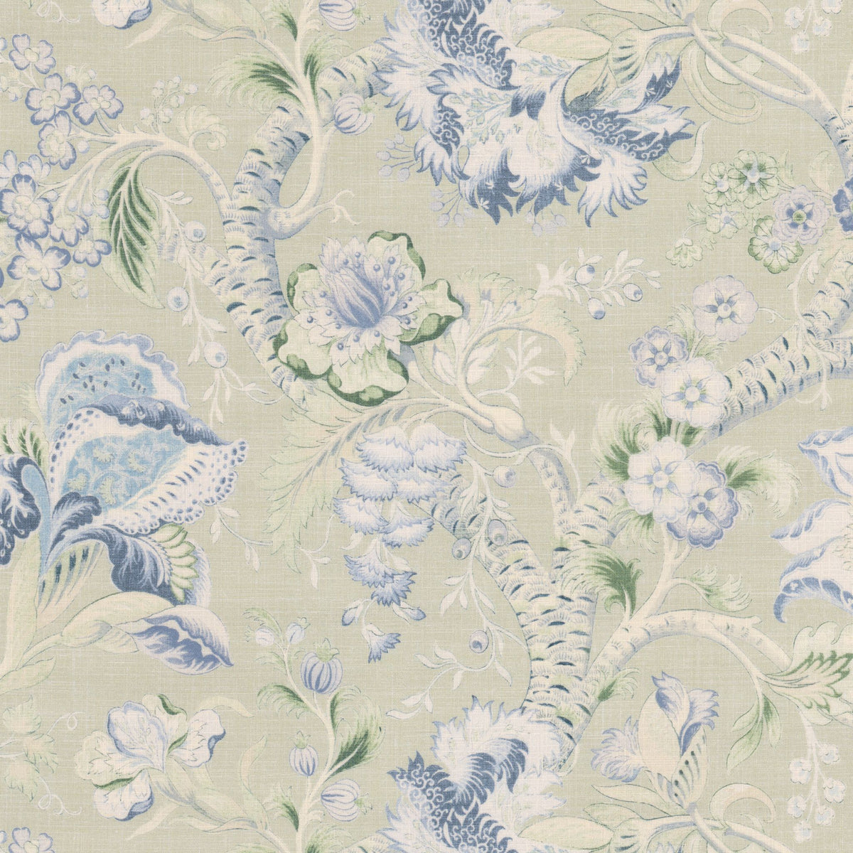 STOUT TEXTILES  MULTIPURPOSE,PRINT TRADITIONAL, JACOBEAN SEAFOAM,SEAMIST   - WINS-1
