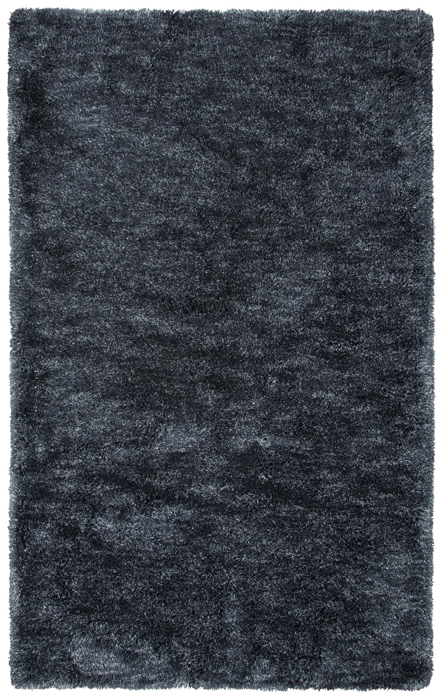 5x8 black shag area rug with ultra plush tall pile, hand tufted soft polyester rug for living room and bedroom, cozy modern solid rug with cotton canvas backing, durable high pile shag rug for contemporary home decor, soft textured charcoal rug for stylish interiors