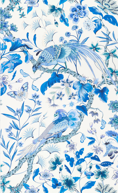 SCALAMANDRE  BOTANY BAY - WALLCOVERING BIRD , ANIMAL 
BOTANICAL , FOLIAGE 
FLORAL PORCELAIN   - WJR00036822D NEW SKU # WJR6822D0003