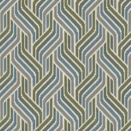 JF Fabrics WONDROUS 67 Fabric Geometric,Traditional Blue,Green  Jacquard - 8429867 J8591