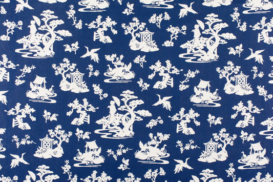 SCALAMANDRE OUTLET  FABRIC LILY POND  FABRIC INDIGO   - WR 00012953