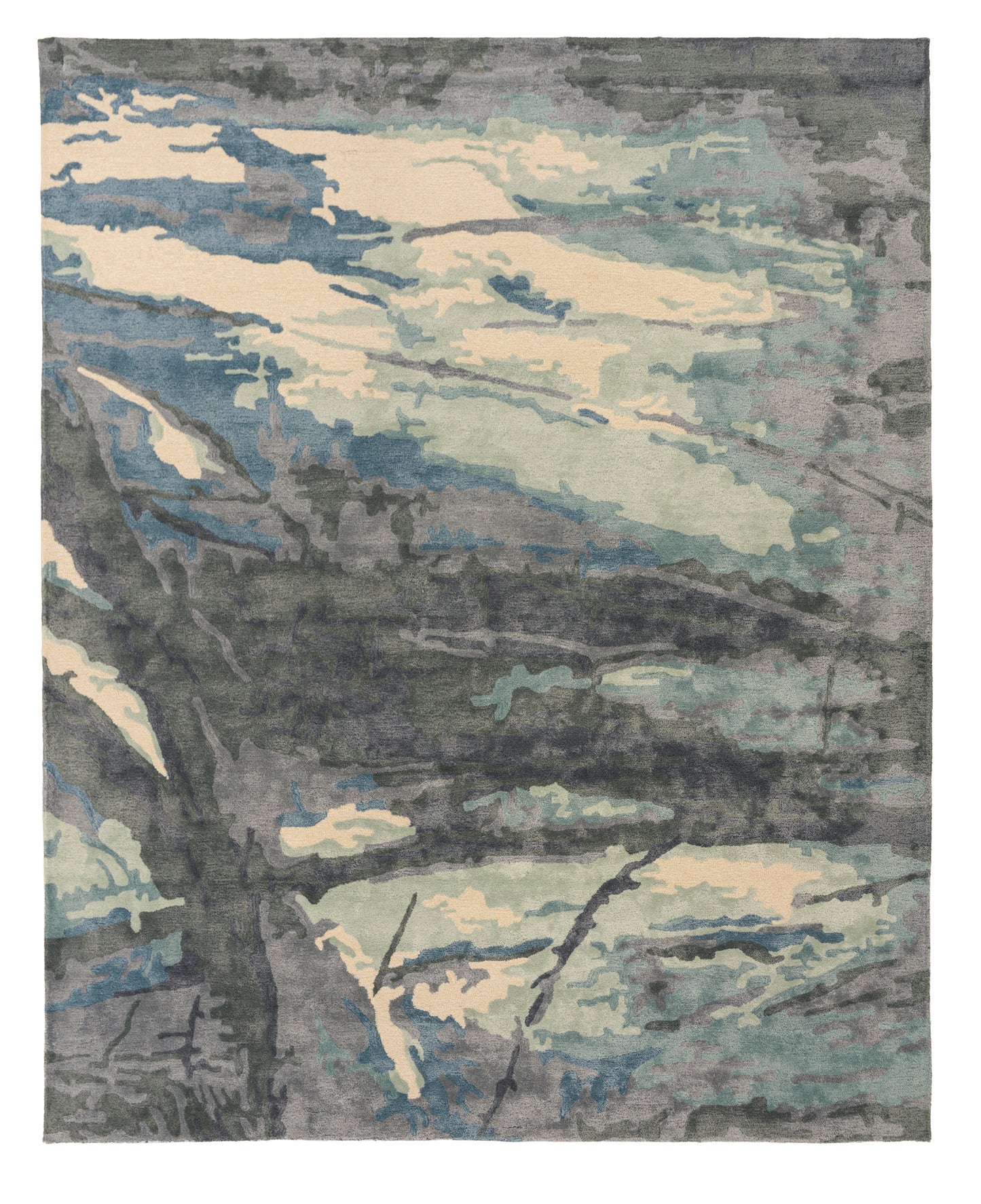 Wave rug, contemporary design, 10' x 13'.