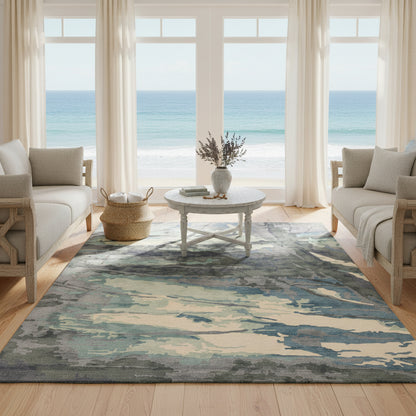 Wave contemporary rug, 8' x 10'.