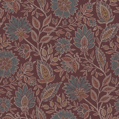 York Wallcoverings NuWallpaper Indira Aster Maroon Peel and Stick Wallpaper Botanical Transitional Maroon  Current Peel & Stick - WVS6479