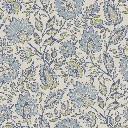 York Wallcoverings NuWallpaper Indira Aster Blue Peel and Stick Wallpaper Botanical Transitional Blue  Current Peel & Stick - WVS6481