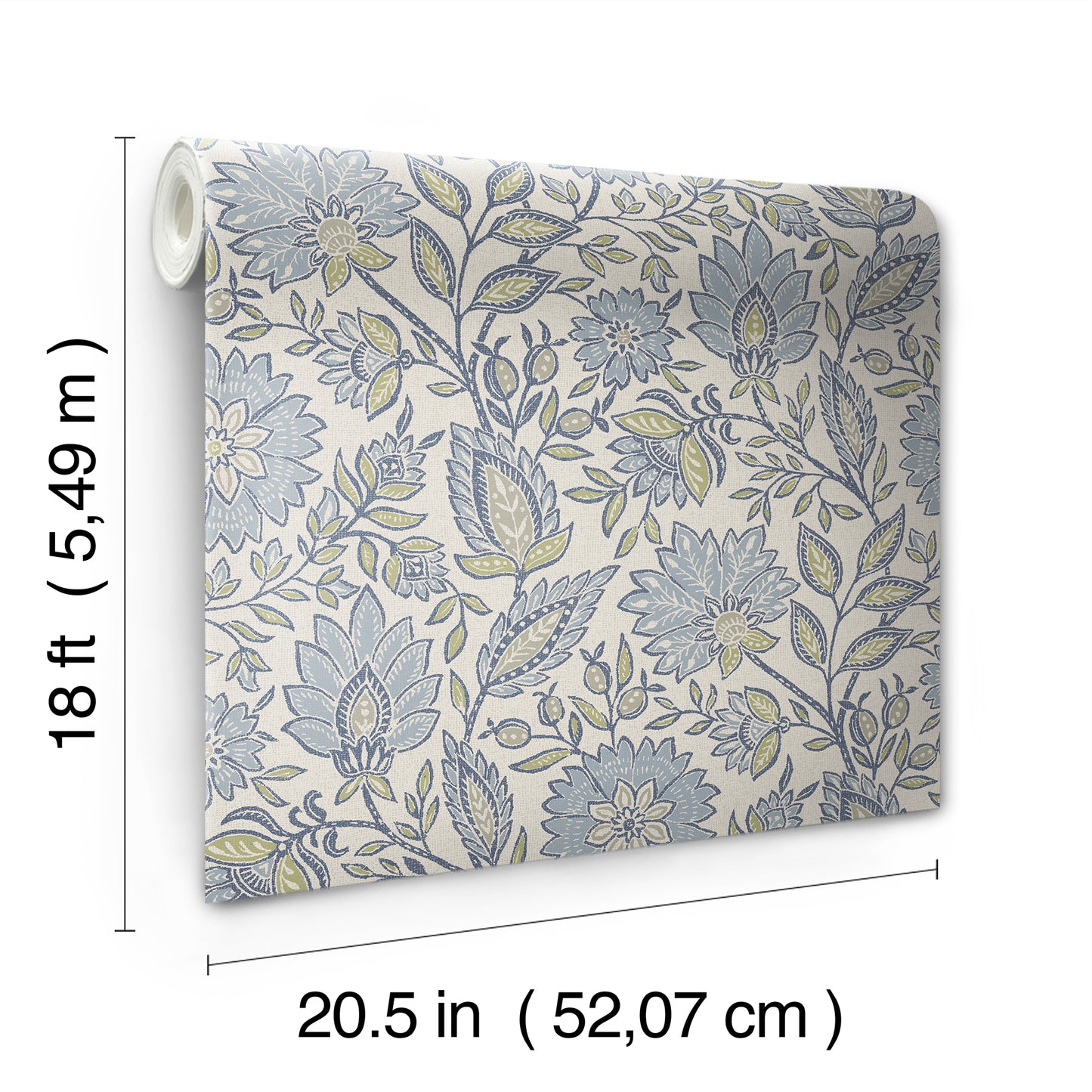 York Wallcoverings NuWallpaper Indira Aster Blue Peel and Stick Wallpaper Botanical Transitional Blue  Current Peel & Stick - WVS6481