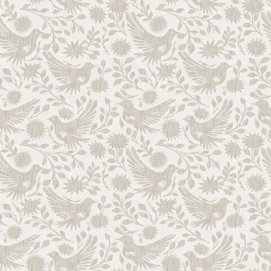 York Wallcoverings NuWallpaper Winged Serenade Taupe Peel and Stick Wallpaper Animals Transitional Taupe  Current Peel & Stick - WVS6483