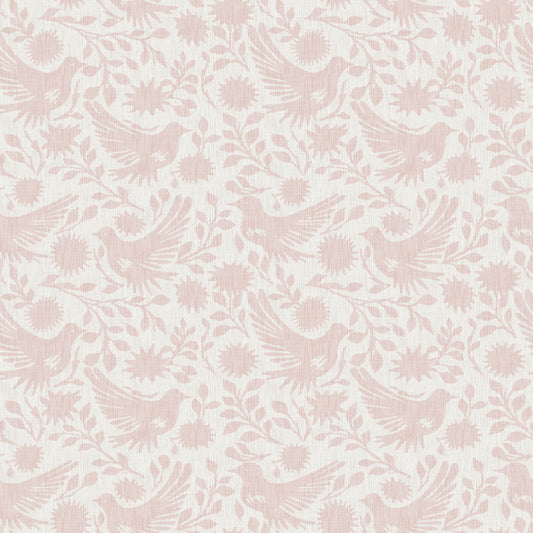 York Wallcoverings NuWallpaper Winged Serenade Pink Peel and Stick Wallpaper Animals Transitional Pink  Current Peel & Stick - WVS6484