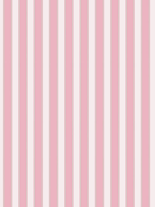 Pastel pink and white vertical stripes; modern wallpaper pattern.