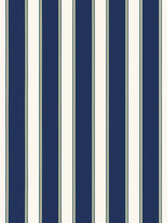 Navy blue and ivory vertical stripe wallpaper pattern.