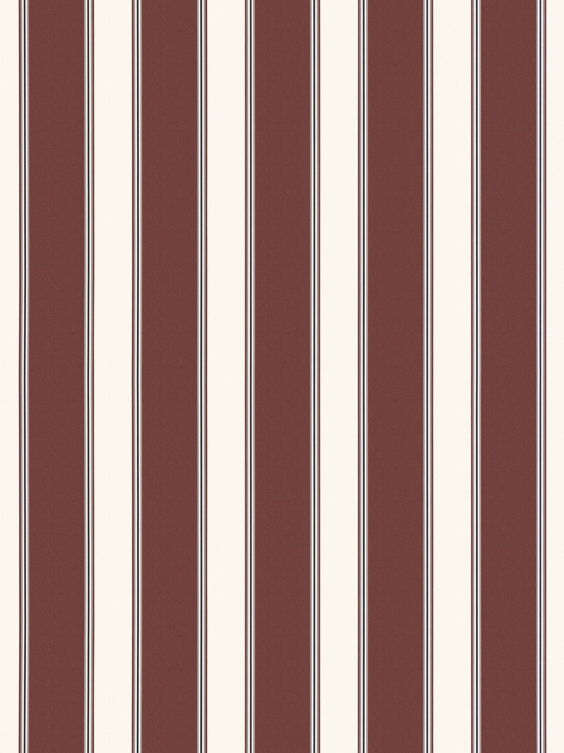 Vertical maroon and ivory striped wallpaper pattern with bold maroon bands and ivory stripes.