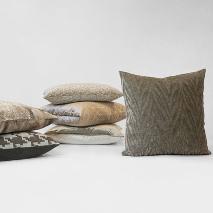 24" x 24" mocha modern geometric pillow.