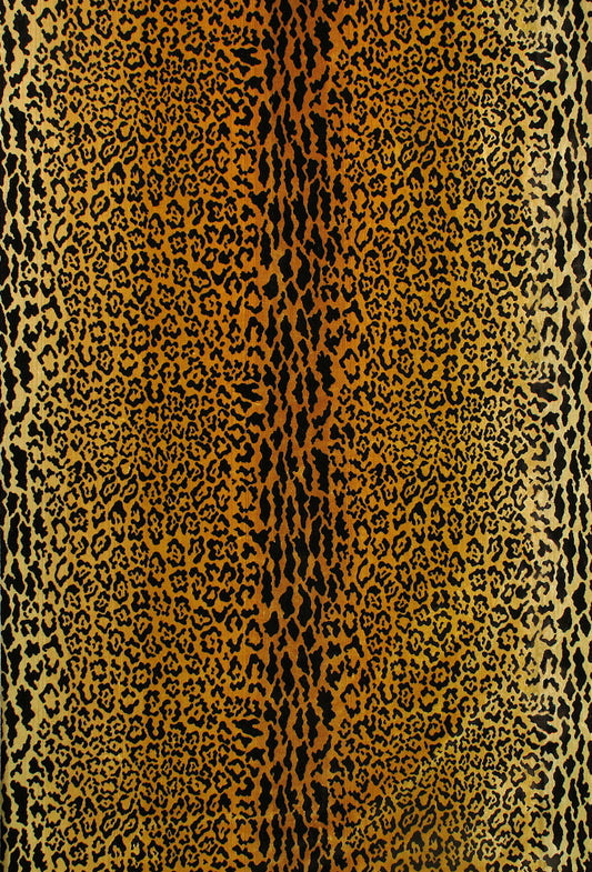 SCALAMANDRE  LEOPARD VELVET FABRIC GOLD / BROWN   - Y0 00010690