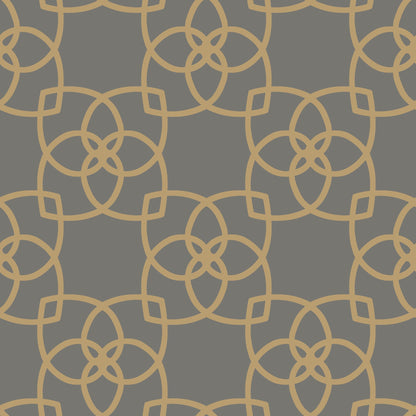 York Wallcoverings Antonina Vella Serendipity Grey and Gold Metallic Wallpaper  Geometrics Greys   - Y6200204