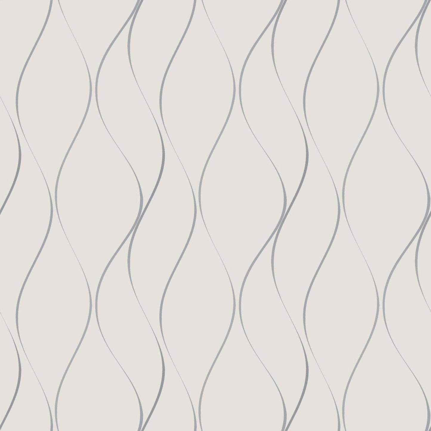 York Wallcoverings Antonina Vella Wavy Stripe Off White and Silver Metallic Wallpaper  Stripes Whites and Off-Whites   - Y6201401