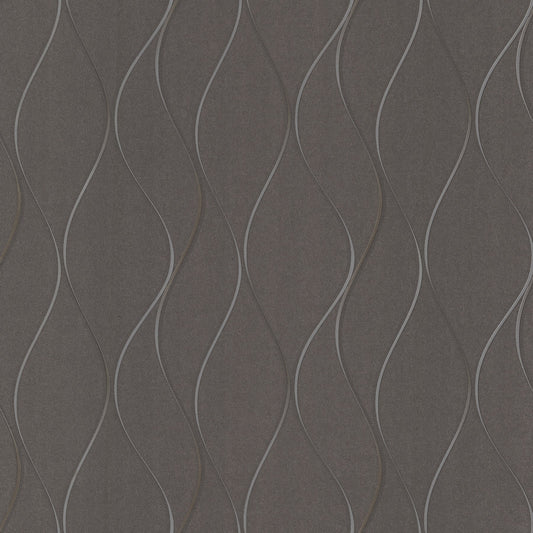 York Wallcoverings York Wallcoverings Wavy Stripe Black Metallic Wallpaper  Stripes Blacks   - Y6201405