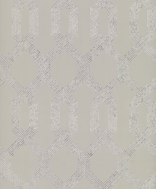 York Wallcoverings York Wallcoverings Viva Lounge Silver Metallic Wallpaper  Trellis and Lattice Metallics   - Y6221204