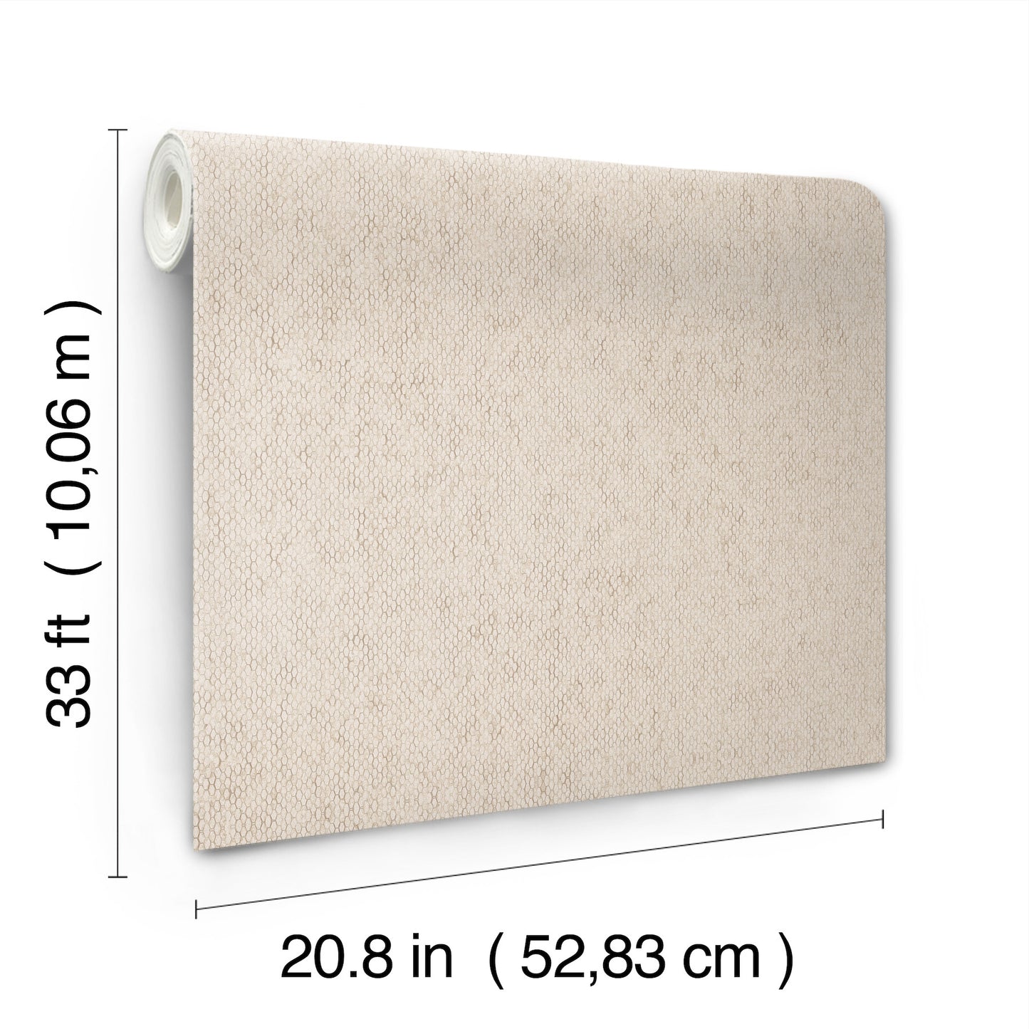 York Wallcoverings Formations Stretched Hexagons Cream Wallpaper Glam Small Prints Whites and Off-Whites   - Y6231101