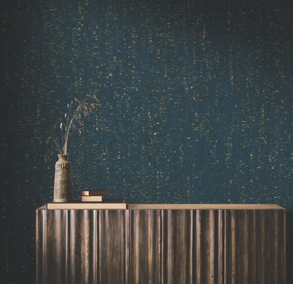 York Wallcoverings Ronald Redding Caldera Cork Navy / Gold Wallpaper Cork Naturals Navy / Gold  Wallpaper - YGL7008