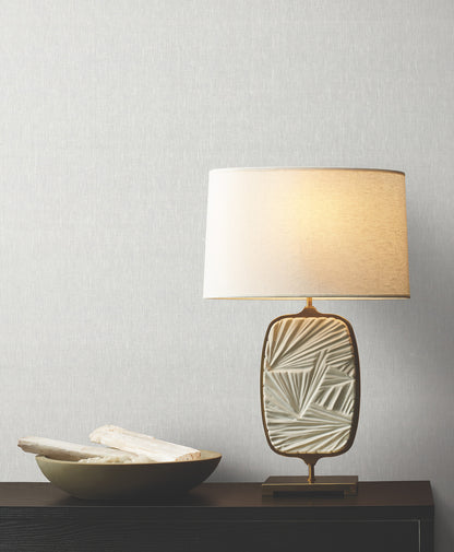 York Wallcoverings Ronald Redding Sheer Linen Silver White Wallpaper Weaves Naturals Silver White  Wallpaper - YGL7023