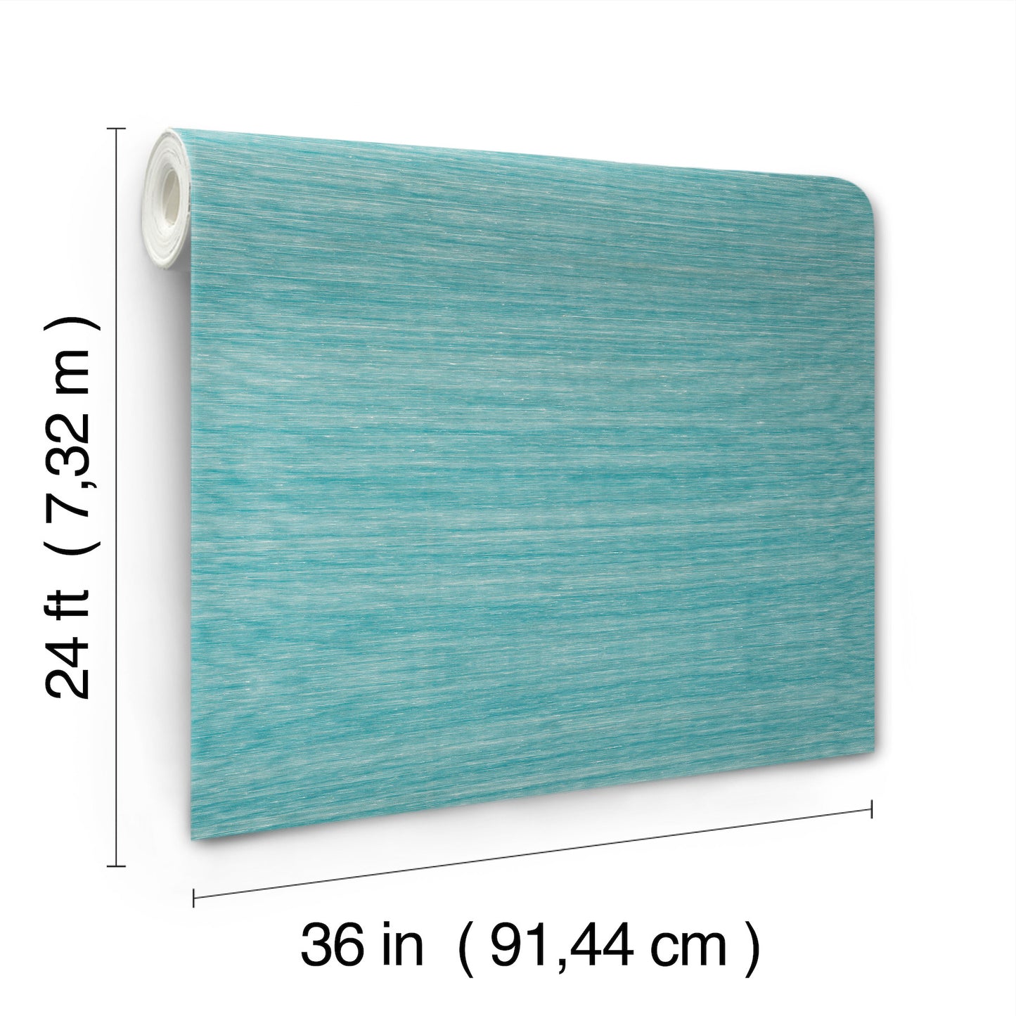 Teal smooth abaca wallpaper roll, 36 in wide by 24 ft long