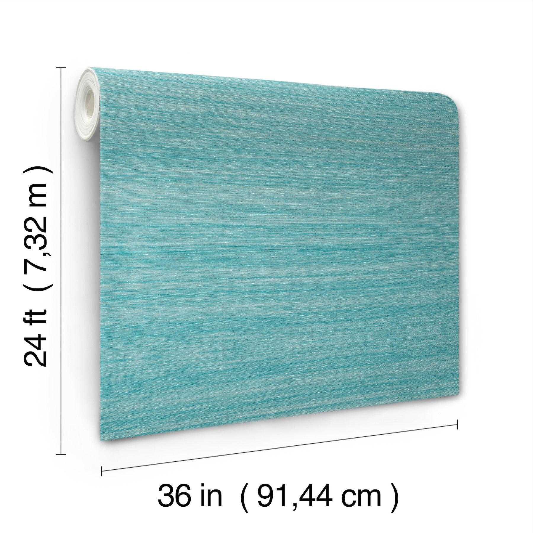 Teal smooth abaca wallpaper roll, 36 in wide by 24 ft long