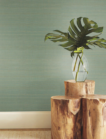 York Wallcoverings Ronald Redding Tailored Abaca Seafoam Wallpaper Grasscloth Naturals Seafoam  Wallpaper - YGL7032