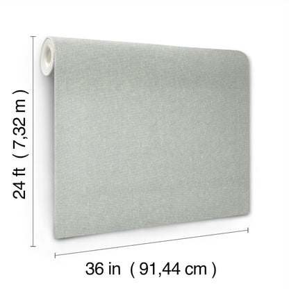 Light gray linen-like wallpaper roll, 36 in wide by 24 ft long; wallpaper.
