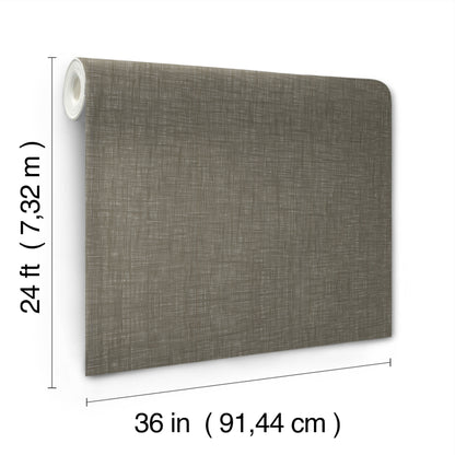 Gray linen-textured fabric wall panel with rolled core, 36 in wide by 24 ft tall.