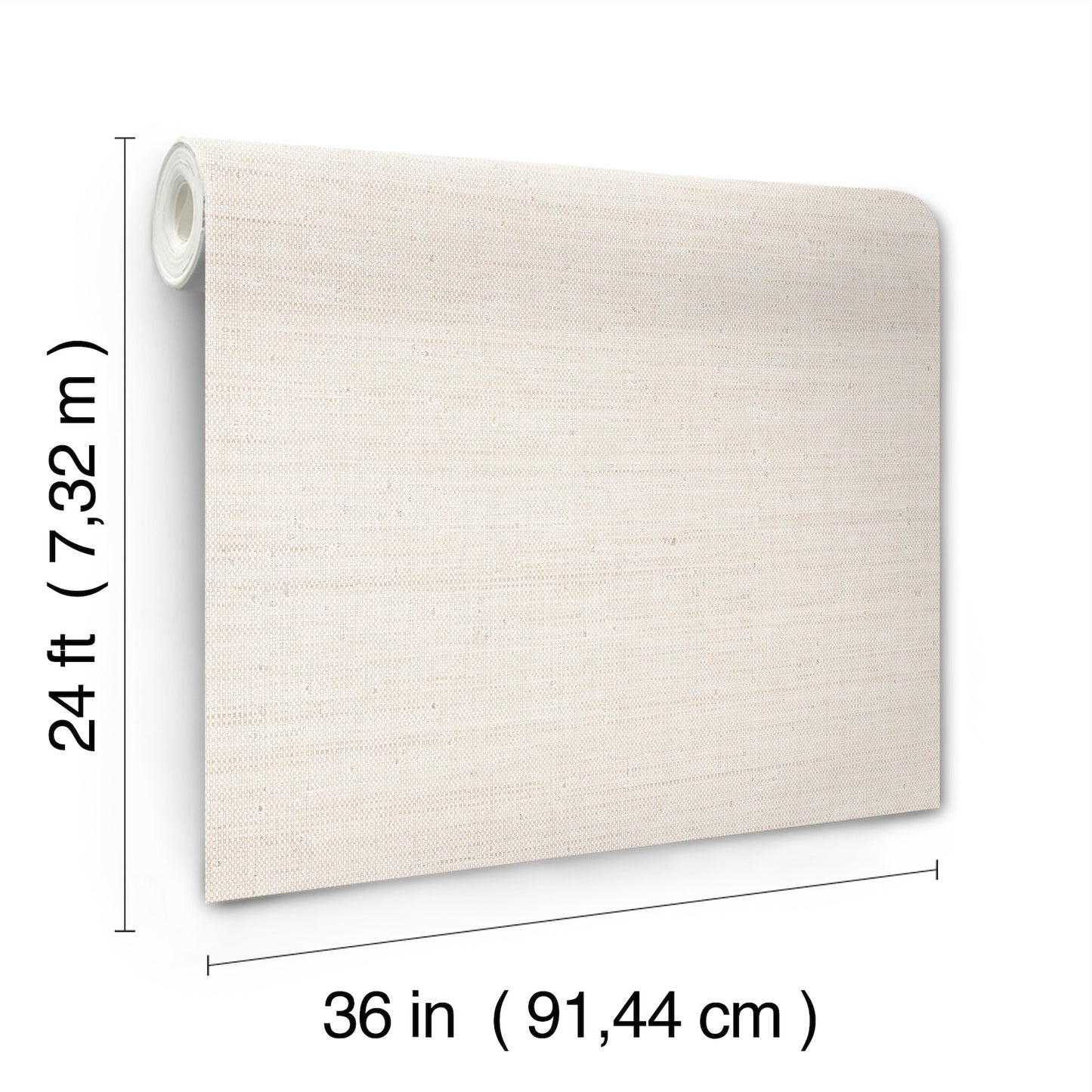 Beige raffia grasscloth wallpaper roll, 36 in wide by 24 ft long, wallcovering