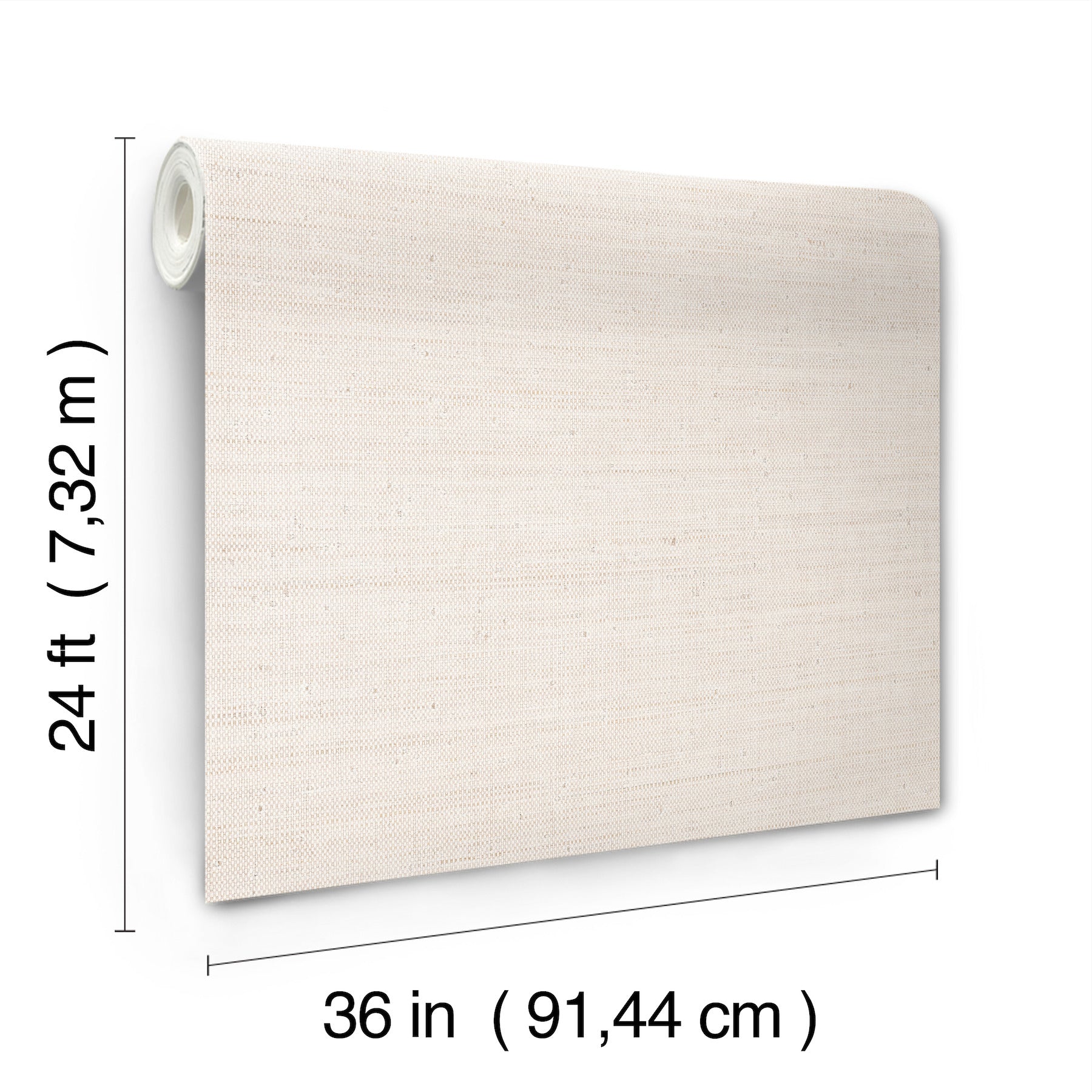 Beige raffia grasscloth wallpaper roll, 36 in wide by 24 ft long, wallcovering