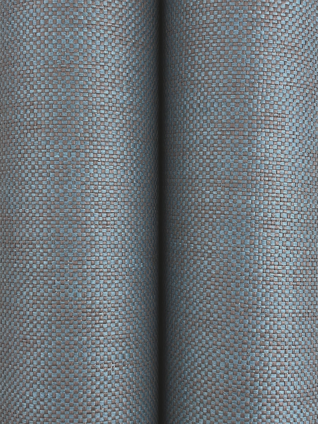 York Wallcoverings Ronald Redding Check Paperweave Brown / Blue Wallpaper Paper Weave Naturals Brown / Blue  Wallpaper - YGL7056