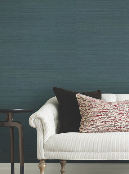York Wallcoverings Ronald Redding Maguey Sisal Aegean Blue Wallpaper Grasscloth Naturals Aegean Blue  Wallpaper - YGL7063