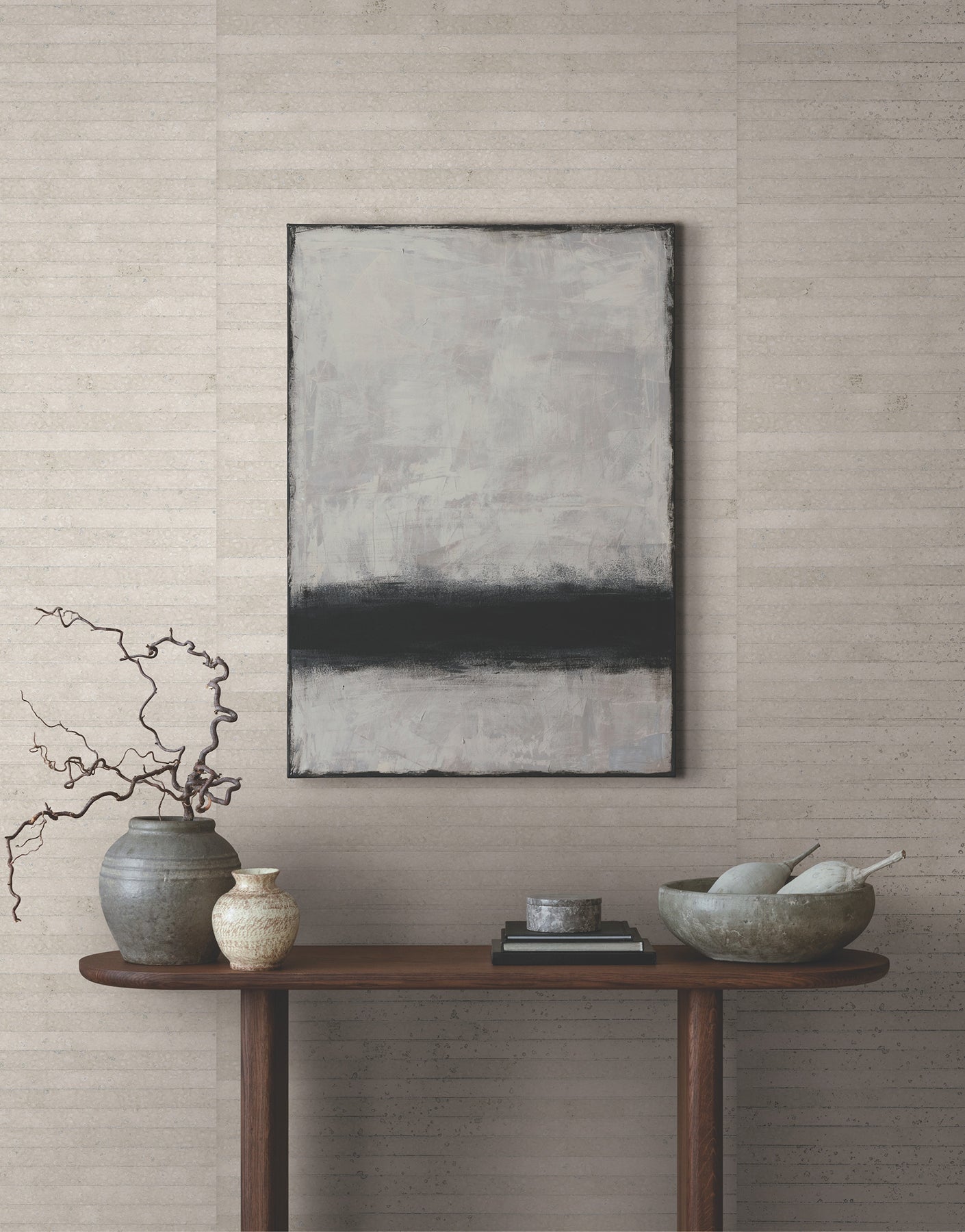 York Wallcoverings Ronald Redding Handcrafted Paper Almond Wallpaper Stripes Eclectic Almond  Wallpaper - YGL7069