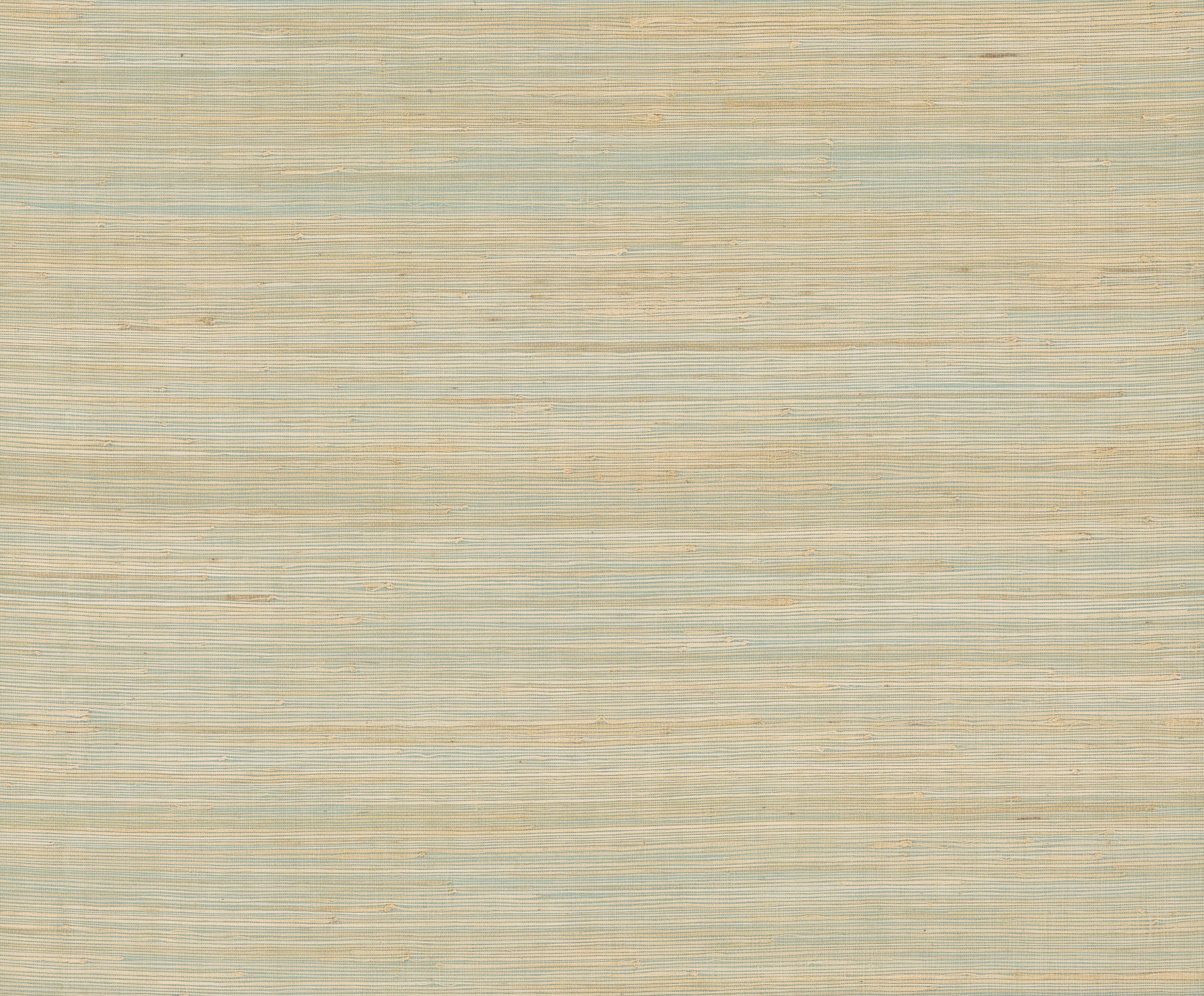 Beige grasscloth wallpaper texture with subtle pale blue horizontal stripes.