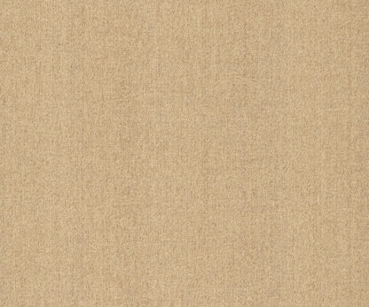 Beige wallpaper close-up showing a woven paperweave texture in a warm butter color.