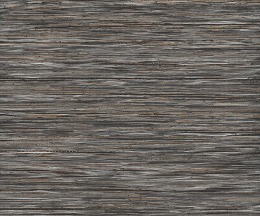 York Wallcoverings Ronald Redding Shimmering Hemp Black / Silver Wallpaper Grasscloth Naturals Black / Silver  Wallpaper - YGL7077