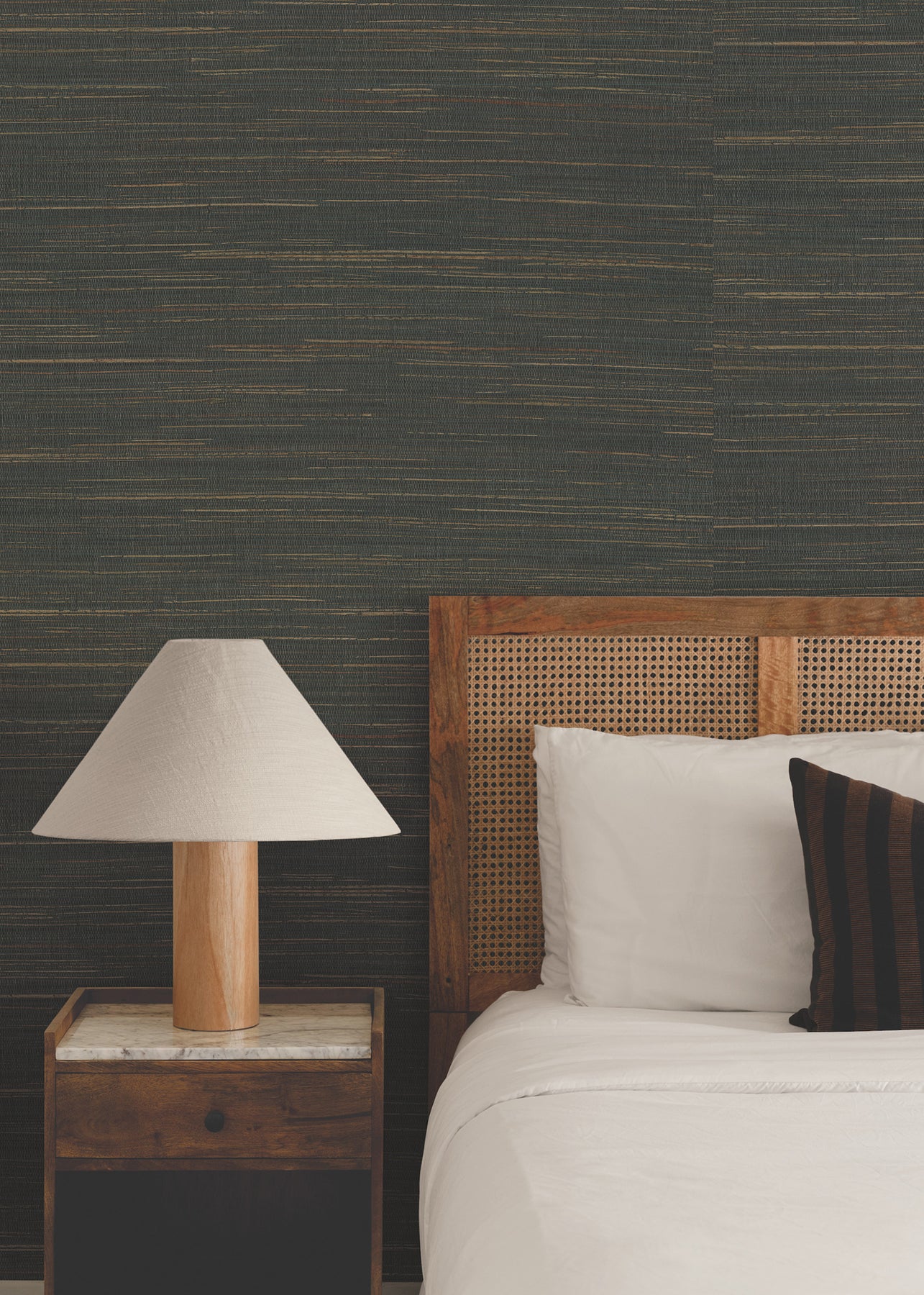 York Wallcoverings Ronald Redding Multicolored Hemp Lead Wallpaper Grasscloth Naturals Lead  Wallpaper - YGL7079