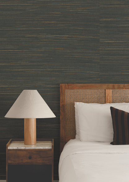 York Wallcoverings Ronald Redding Multicolored Hemp Lead Wallpaper Grasscloth Naturals Lead  Wallpaper - YGL7079