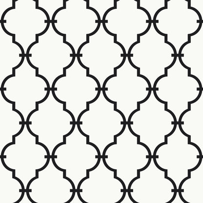 York Wallcoverings Black & White, III Modern Trellis Black Wallpaper Geometrics Geometrics Black   - YS9100
